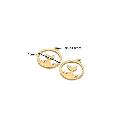 DIY Pendants Stainless Steel 18k Gold Plated Hollow Cactus Butterfly Star Sun Eyes Charm Pendants for Jewelry Necklace Making