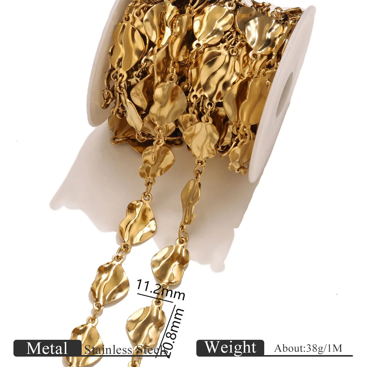 B419 New Irregular Stainless Steel Gold Chain Disc Butterfly Star Hollow Roller Chains Jewelry for Necklace Bracelet