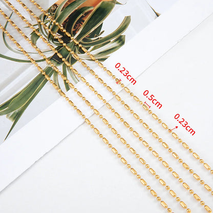 B4858 Ball Beads Chain Silver Gold Chain PVD Stainless Steel Bulk Chains for Jewelry Diy