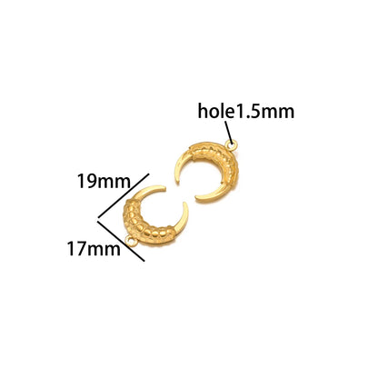Wholesale Gold Plated Stainless Steel Moon Sun Leaf Cross Heart Charm Pendant for DIY Jewelry Necklace Making