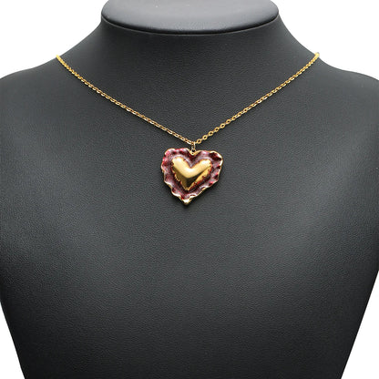 Gold Irregular Heart Charm Single Sided Glitter Resin Pendant with 1.5mm Hole DIY Jewelry Making Supplies Wholesale