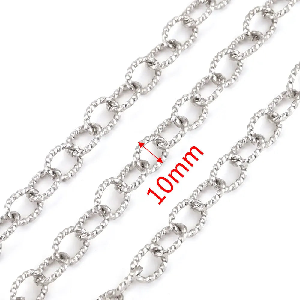 A1517 High Quality Multi Stainless Steel Chain Oval Necklace Bracelet Bulk Chain for Jewelry Making Diy