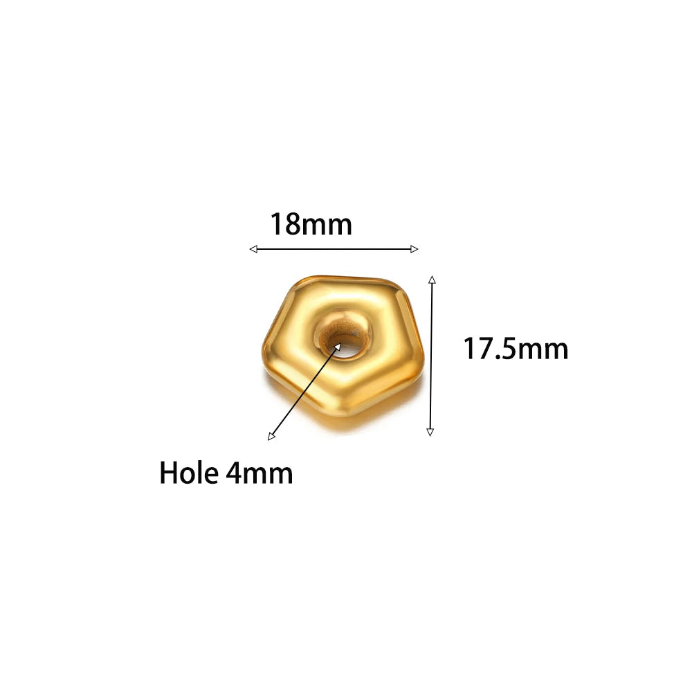 Non Tarnish Stainless Steel18k Gold Plated Hollow Star Heart Square Flower Charms Pendant for DIY Jewelry Earring Making