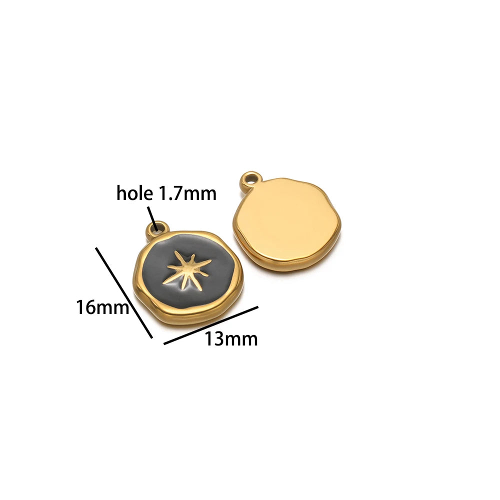 Factory DIY Charm 18k Gold Plated Stainless Steel Enamel Cross Dog Paw Pendant for Women Necklace Jewelry Making
