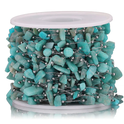 Stainless Steel Natural Stone Handmade Irregular Quartz Chains for Permanent Jewelry Accessories