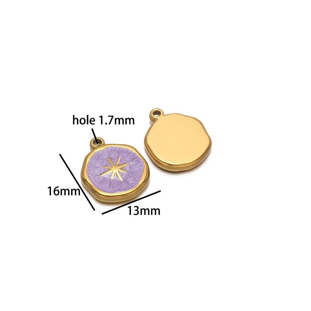 Factory DIY Charm 18k Gold Plated Stainless Steel Enamel Cross Dog Paw Pendant for Women Necklace Jewelry Making