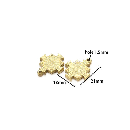 Fashion Pendant 304 Stainless Steel 18k Gold Plated Cross Moon Geometric Charm Pendant for DIY Jewelry Necklace Making
