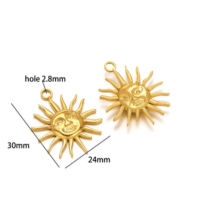New Trend Stainless Steel Gold Plated Enamel Shell Heart Flower Bowknot Charm Pendant for Jewelry Making Wholesale