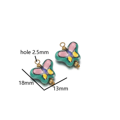 New Design DIY Jewelry Accessories Stainless Steel Ceramic Peace dove Tortoise butterfly Charm Pendant for Jewelry Making