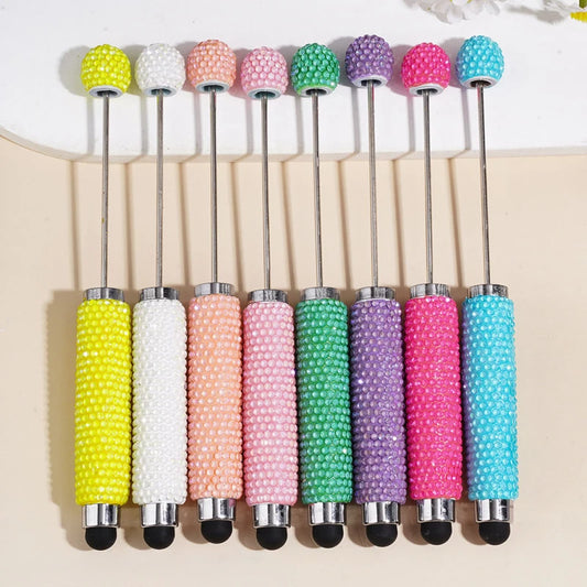 Full Rhinestone Cover Fancy Clay Stylus Pens UV Sparkling Inlay Bulk for Ballpoint Beadable Pens DIY Handcraft & Jewelry Making