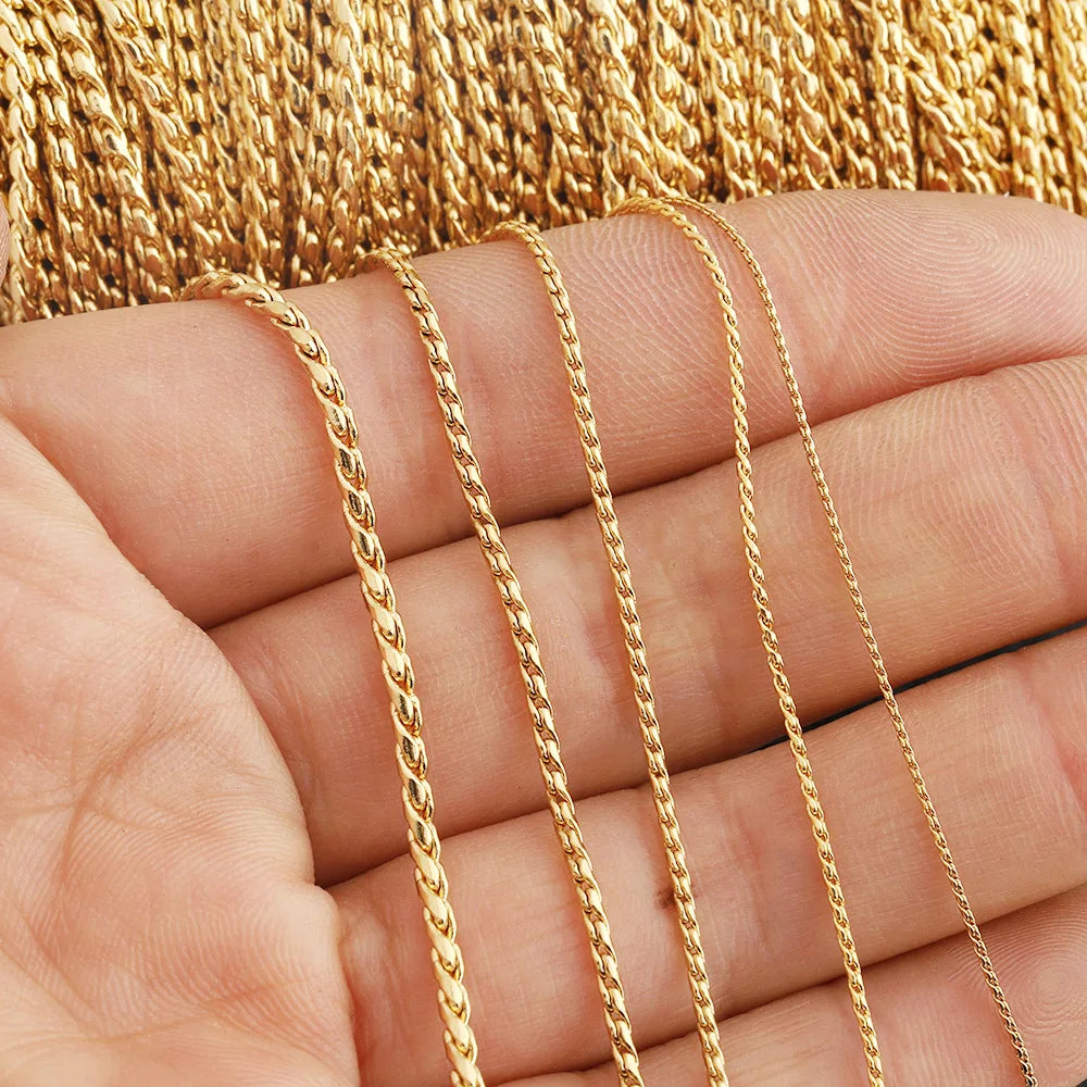 D632 Waterproof Stainless Steel Chain Bulk Link Roll Chain Dainty Small Size Necklace Bracelet Making Findings
