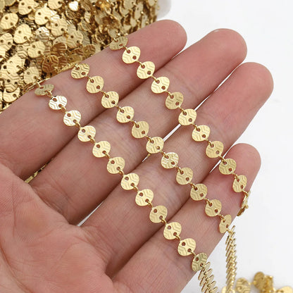 A1869 Hot Selling 18k Gold Plated Stainless Steel Chain Round Necklace Bracelet Jewelry Making Chain Diy Findings