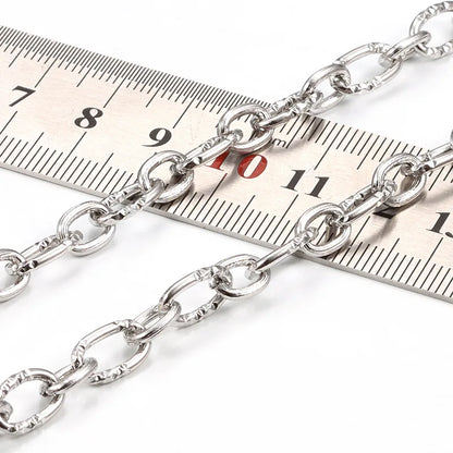 Dull Silver Textured Chunky Chains E698 Heavy Texture Stainless Steel for Jewelry Making Jewelry Findings & Components