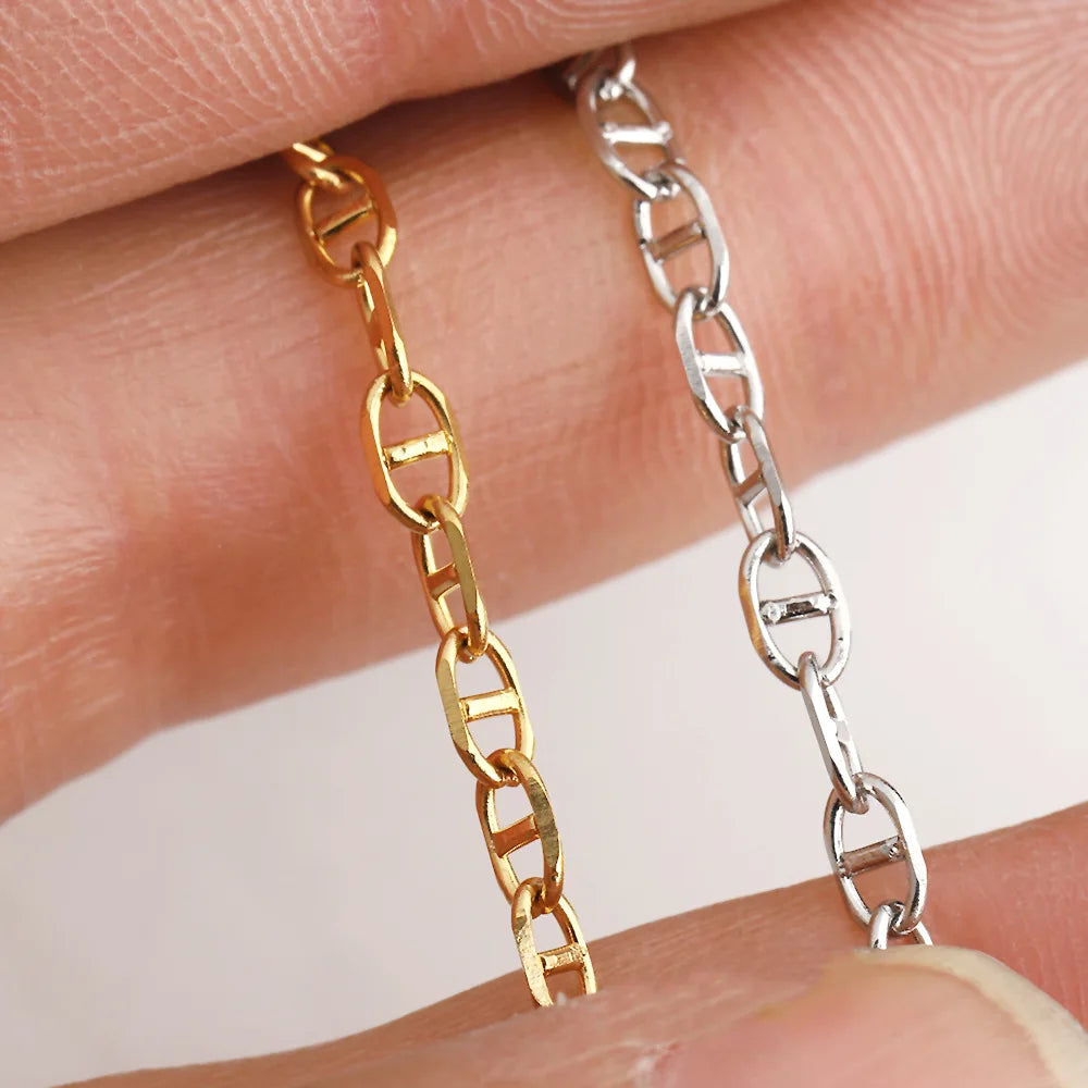 D564 Hot Infinity Bulk Roll Chain Vacuum Plated Stainless Steel Necklace Bracelet Making Chain Wholesale