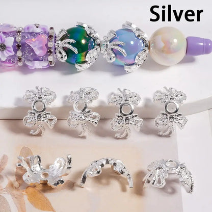 Bowknot Alloy Bead Caps Multi-Color Bead Cages (Fits16mm Round Beads) for DIY Pen Jewelry Making