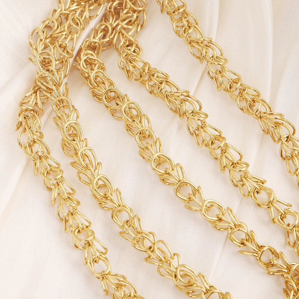 F056 7mm Heavy Thick Twisted Chunky Link Chains Hip Hop Bouquet Rope Necklace Bracelet Stainless Steel Chains for Men