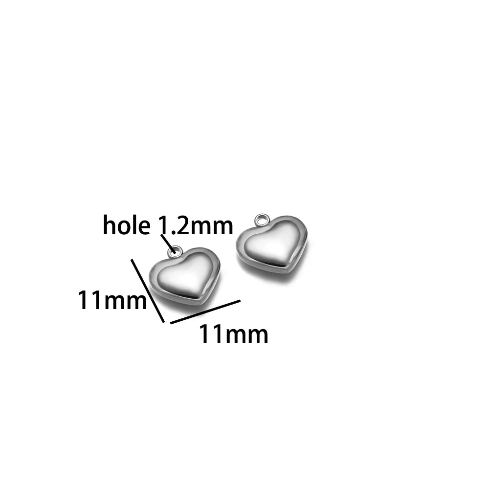 Fashion love Pendant 18k Gold Plated Stainless Steel Heart Shape Charm Pendant for DIY Jewelry Making Accessories