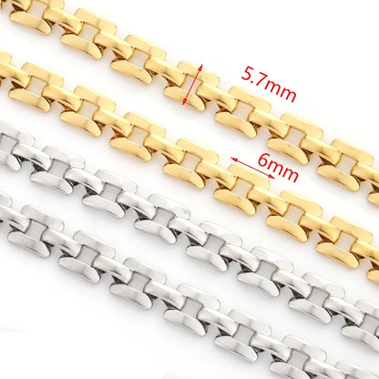 B4934 Vaccum 18k Gold Chain Stainless Steel Silver Watch Chain Necklace Accessory Bulk Thunk Chain for Diy