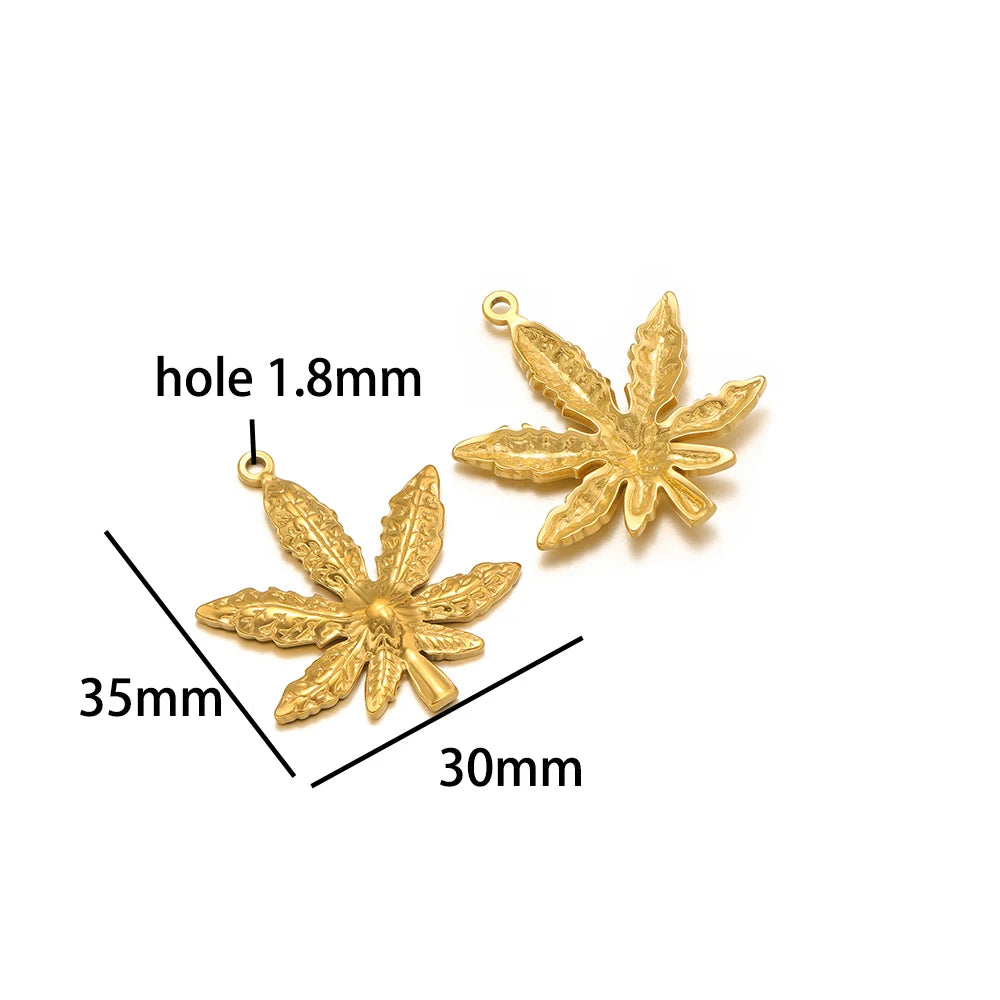 Wholesale Gold Plated Stainless Steel Moon Sun Leaf Cross Heart Charm Pendant for DIY Jewelry Necklace Making