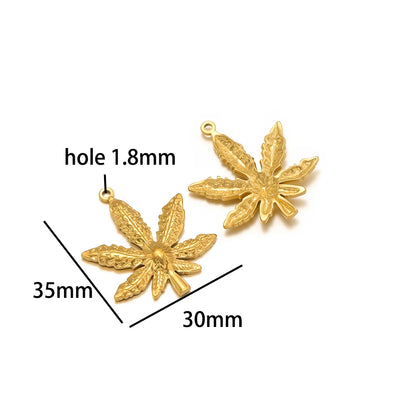 Wholesale Gold Plated Stainless Steel Moon Sun Leaf Cross Heart Charm Pendant for DIY Jewelry Necklace Making