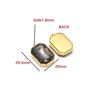 Gold Plated Polygon Charm Faceted Glass Pendant with 1.8mm Hole Geometric Crystal Charms for DIY Jewelry Making Wholesale