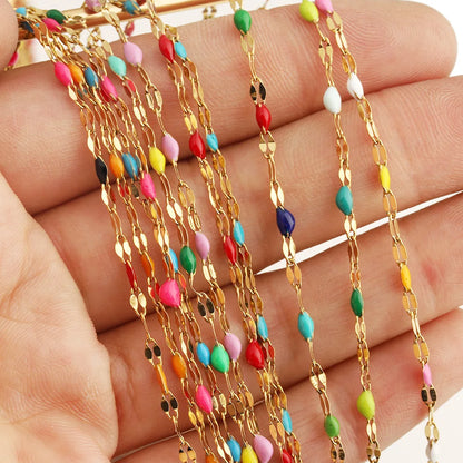 D847 Stainless Steel Lip Shaped Drip Oil Vacuum Plated Bracelet Necklace Anklet Chains for Women Men Jewelry Accessories