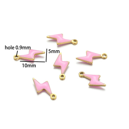 Luxury Charms 304 Stainless Steel 18k Gold Plated Moon Star Cross Lightning Enamel Charm Pendant for DIY Jewelry  Making