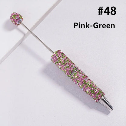 Full Rhinestone Beadable Clay Ballpoint Pens - DIY Beaded Plastic Pen for School Office Gift