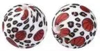 100PCS 15mm Silicone Round Printed Beads 2mm Hole Colorful Pattern Loose Beads for Bracelet Necklace DIY Jewelry Craft Making