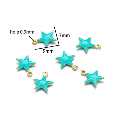 Luxury Charms 304 Stainless Steel 18k Gold Plated Moon Star Cross Lightning Enamel Charm Pendant for DIY Jewelry  Making