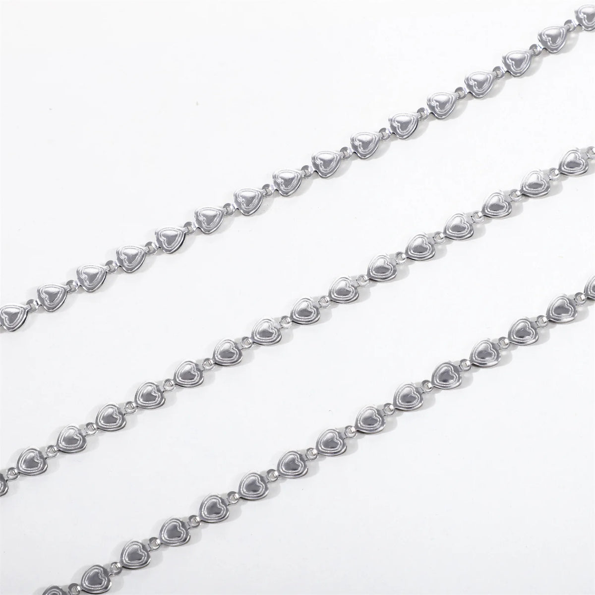 B4813 Silver Plated Stainless Steel Chain Thunk Chain Bulk Roller Chain for Anklet Necklace Jewelry