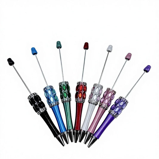 DIY Beadable Plastic Ballpoint Pen Clear Rhinestones Chain Oval-rhomboid Diamond Solid Colors for Party Favors Wedding Gifts