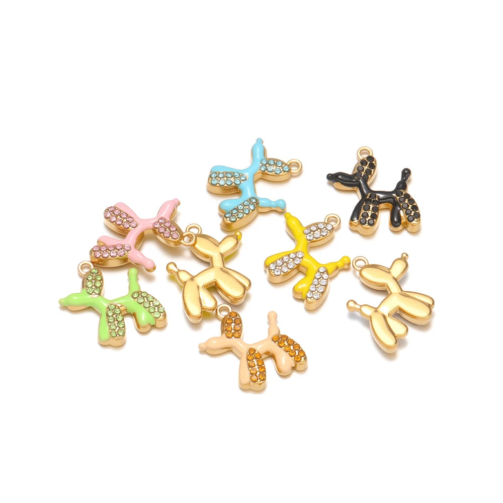 Enamel Charms 18k Gold Plated Stainless Steel Double Hole Pearl Charm Pendant DIY Jewelry Making Accessories Jinrou