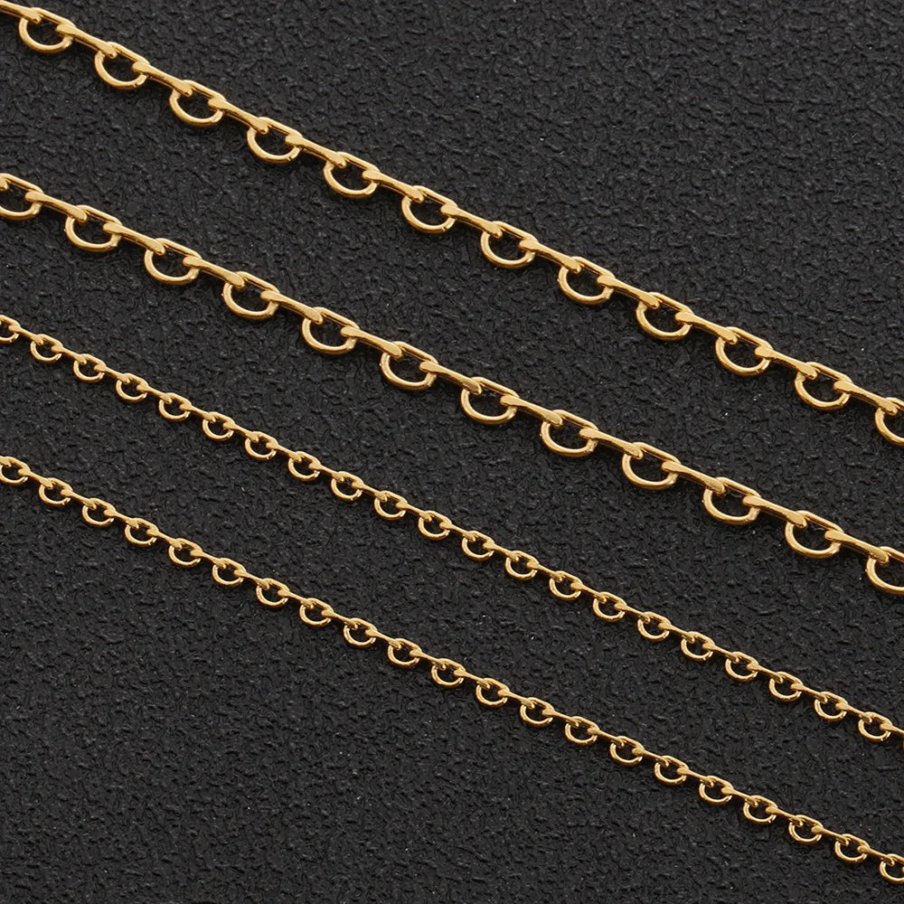 D144 Hot Fashion 18k Gold Plated Chain Necklace Bracelet Jewelry Making Bulk Roll Chain Wholesale