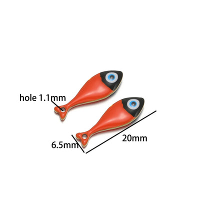 Fashion Jewelry 18k Gold Plated Stainless Steel enamel fish Charm Pendant for Jewelry Necklace Making Accessories
