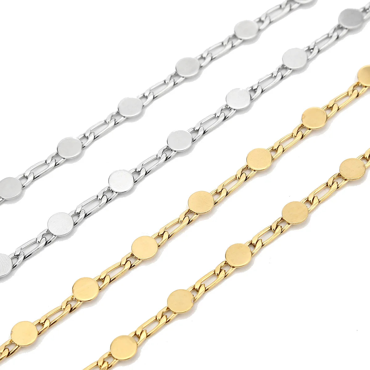A2807 Non Tarnish Fashion Stainless Steel Chain Bulk Sliced Round Necklace Bracelet Chain Findings Wholesale