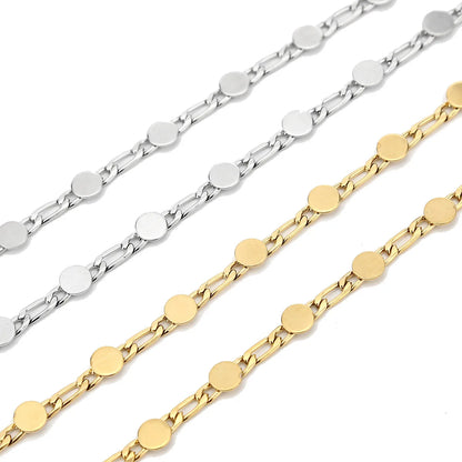A2807 Non Tarnish Fashion Stainless Steel Chain Bulk Sliced Round Necklace Bracelet Chain Findings Wholesale