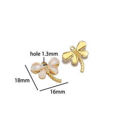 New Arrival Stainless Steel 18k Gold Plated Dragonfly Charm Pendant for Diy Jewelry Making Wholesale Jewelry Supplies