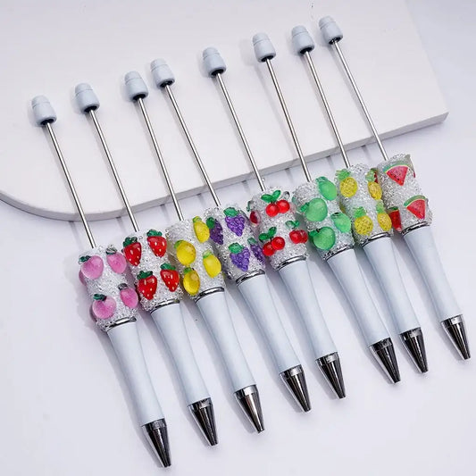 Cute Vivid Fruits Clear Sugar White Ballpoint Pen Summer Party Gift DIY Craft