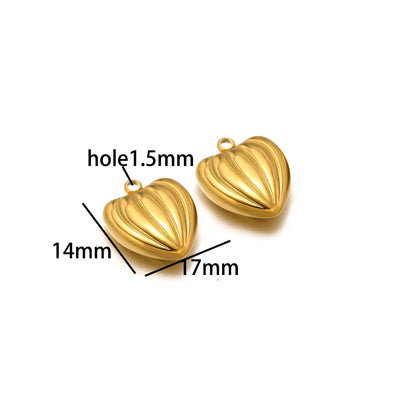 Fashion love Pendant 18k Gold Plated Stainless Steel Heart Shape Charm Pendant for DIY Jewelry Making Accessories