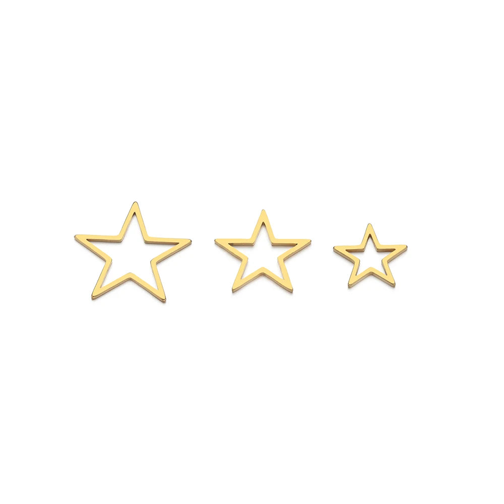 New Product Stainless Steel Gold Plated Charm Five-pointed Star Charm Pendant for DIY Jewelry Necklace Making