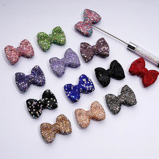 In Stock Multi-Color Bowtie Acrylic/Plastic/Lucite Beads with Shiny Rhinestones for Pen Beads