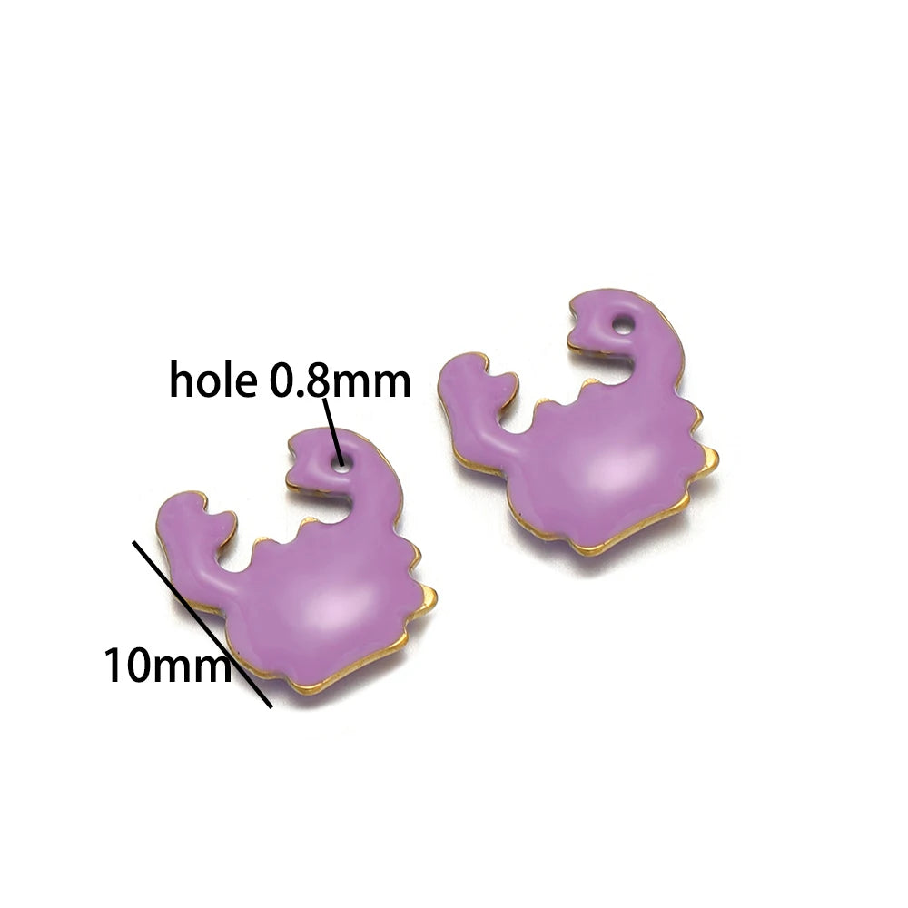 Cute Pendant 18k Gold Plated Stainless Steel Oil Drop Small Crab Charm Pendant for DIY Jewelry Making Wholesale