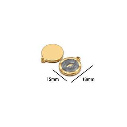 High Polish 304 Stainless Steel 18k Gold Plated Enamel Star Moon Heart Lightning Charm Pendant for Jewelry Necklace Making