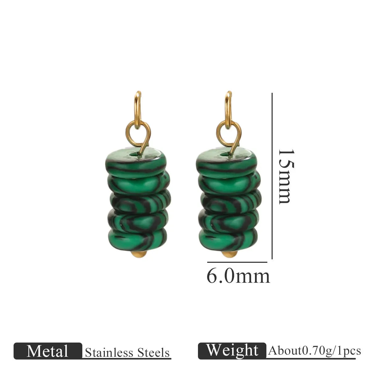New Style Fashion Stainless Steel Gold Plated Tiger's Eye Stone Beads Charm Pendant for Earring Jewelry Making Accessories