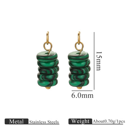 New Style Fashion Stainless Steel Gold Plated Tiger's Eye Stone Beads Charm Pendant for Earring Jewelry Making Accessories