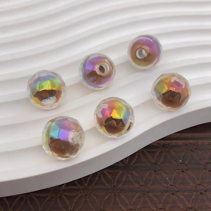 100pcs 16mm Rainbow Candy Globe Acrylic Bead Transparent Bead in Bead Round Loose Beads for DIY Jewelry Craft