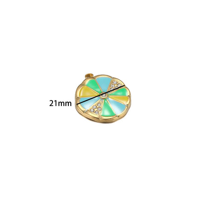 New Trendy Stainless Steel 18k Gold Plated Enamel Butterfly Leaves Flower Charm Pendants for Jewelry Necklace Making Accessories