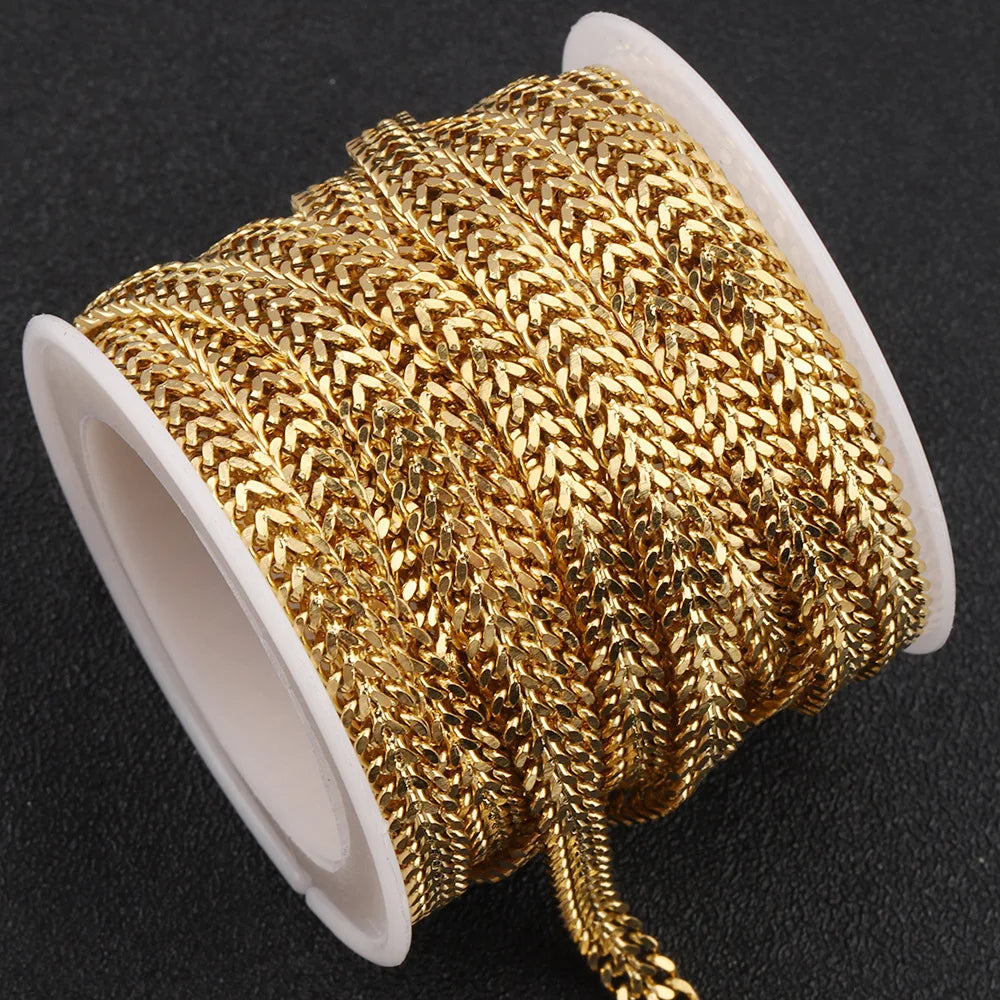 A711 Factory Prices Protective Coating Gold Silver Stainless Steel Chain Clavicle Choker Double Strip Curb Link Chain