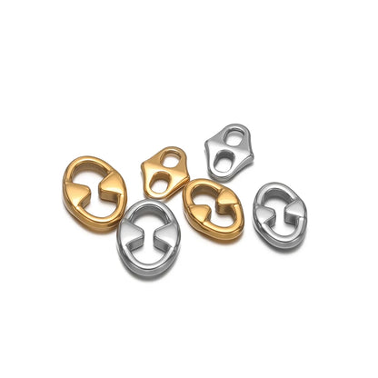20pcs/bag Stainless Steel 18k Gold Plated Irregular Pig Nose Charms Pendant for Diy Jewelry Necklace Making Jewelry Findings